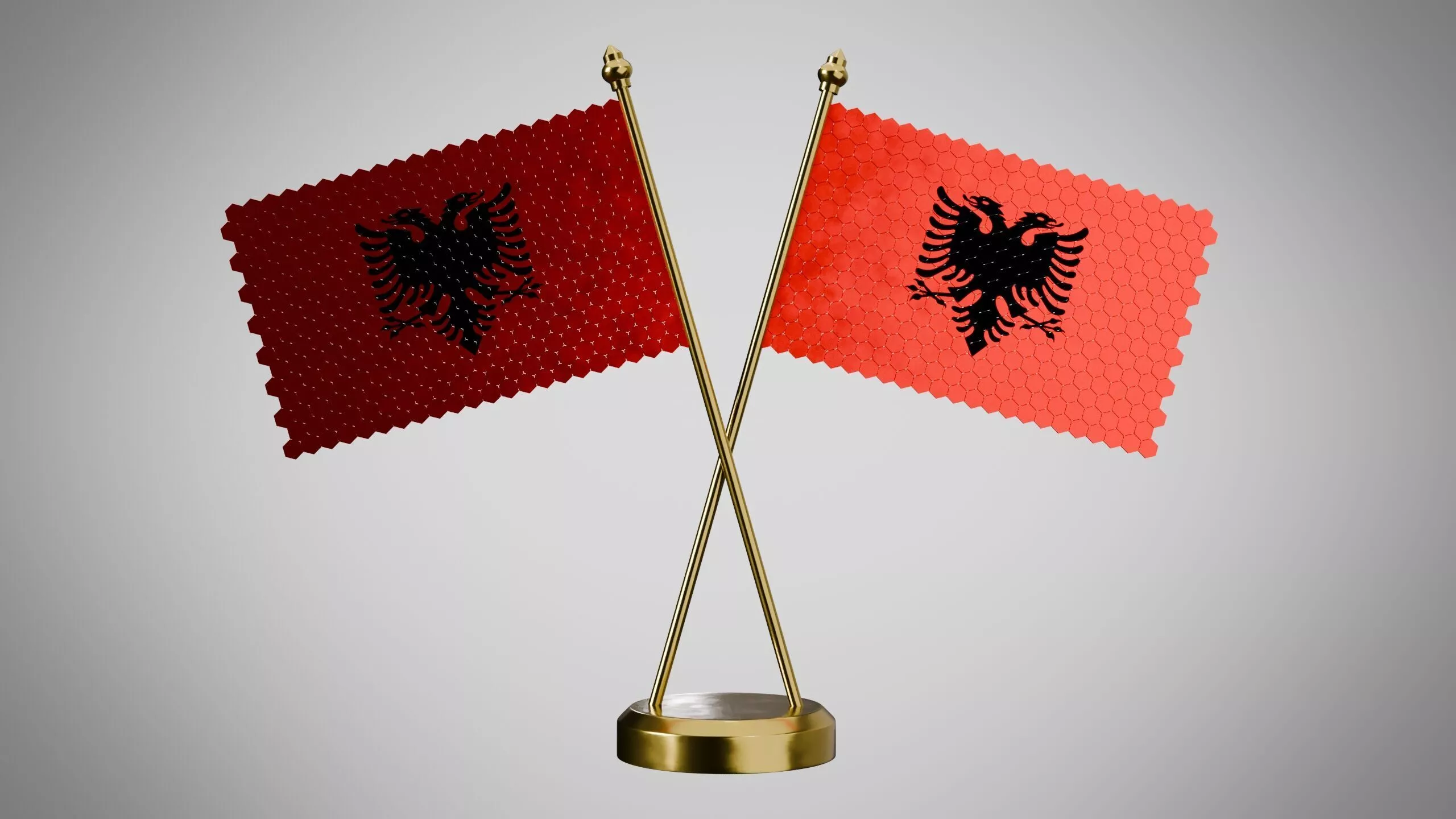 Table Flag of Albania Low-poly 3D model
