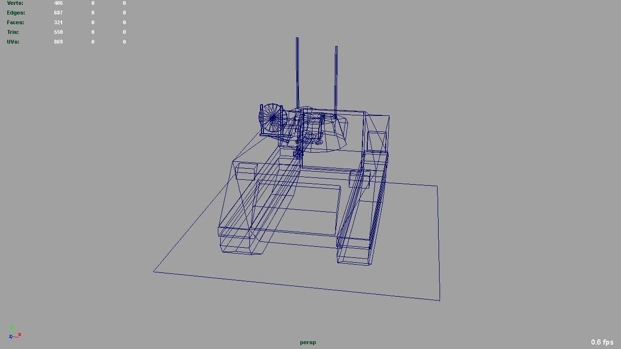 Vulcan Air Defence System Low-poly 3D model_1