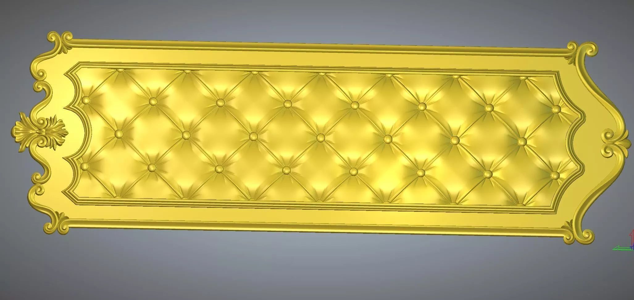 Classic Ornate Tufted Wall Panel Relief CNC Ready 50x150cm 3D model