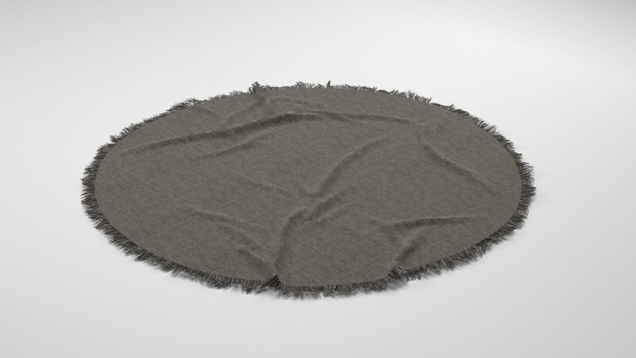 Round Rippled Rug 3D model_1