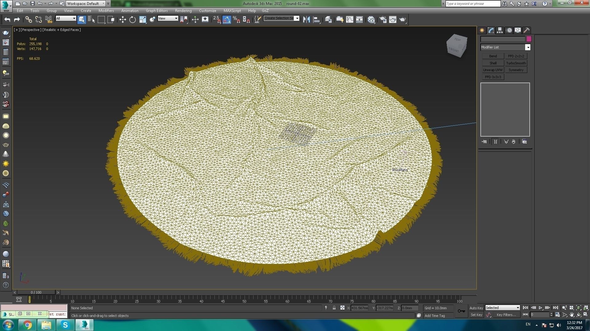 Round Rippled Rug 3D model_4