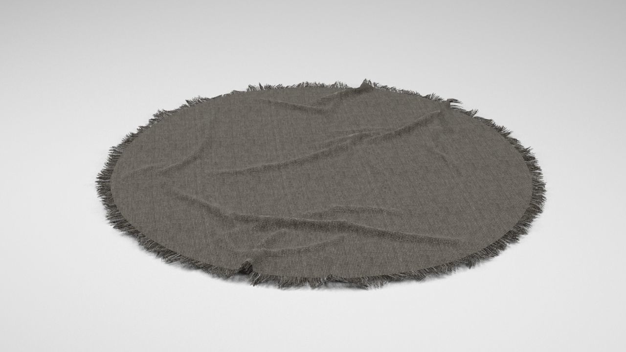 Round Rippled Rug 3D model_2