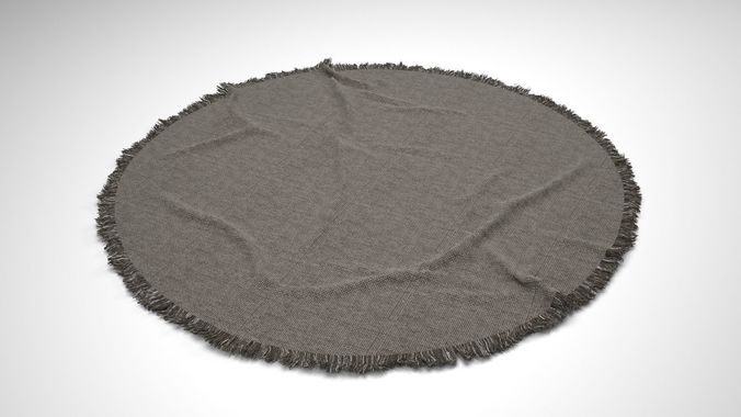 Round Rippled Rug 3D model
