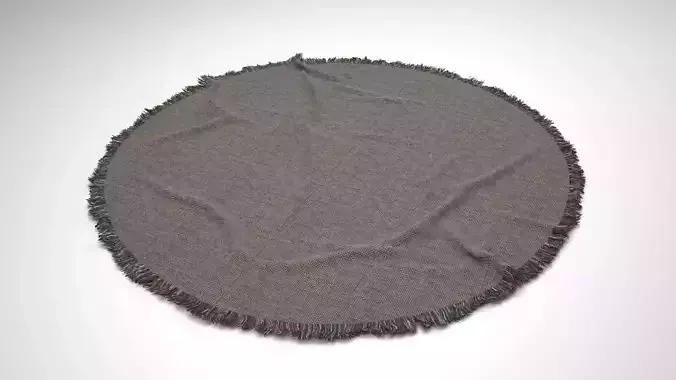 Round Rippled Rug 3D model