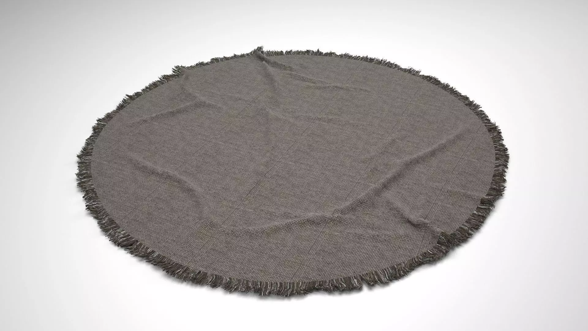 Round Rippled Rug 3D model_0