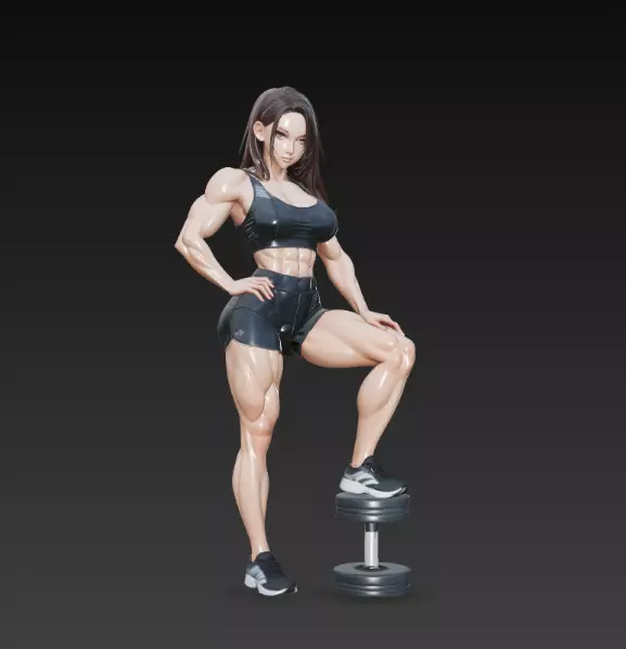 Bodybuilder woman 04 Free 3D print model