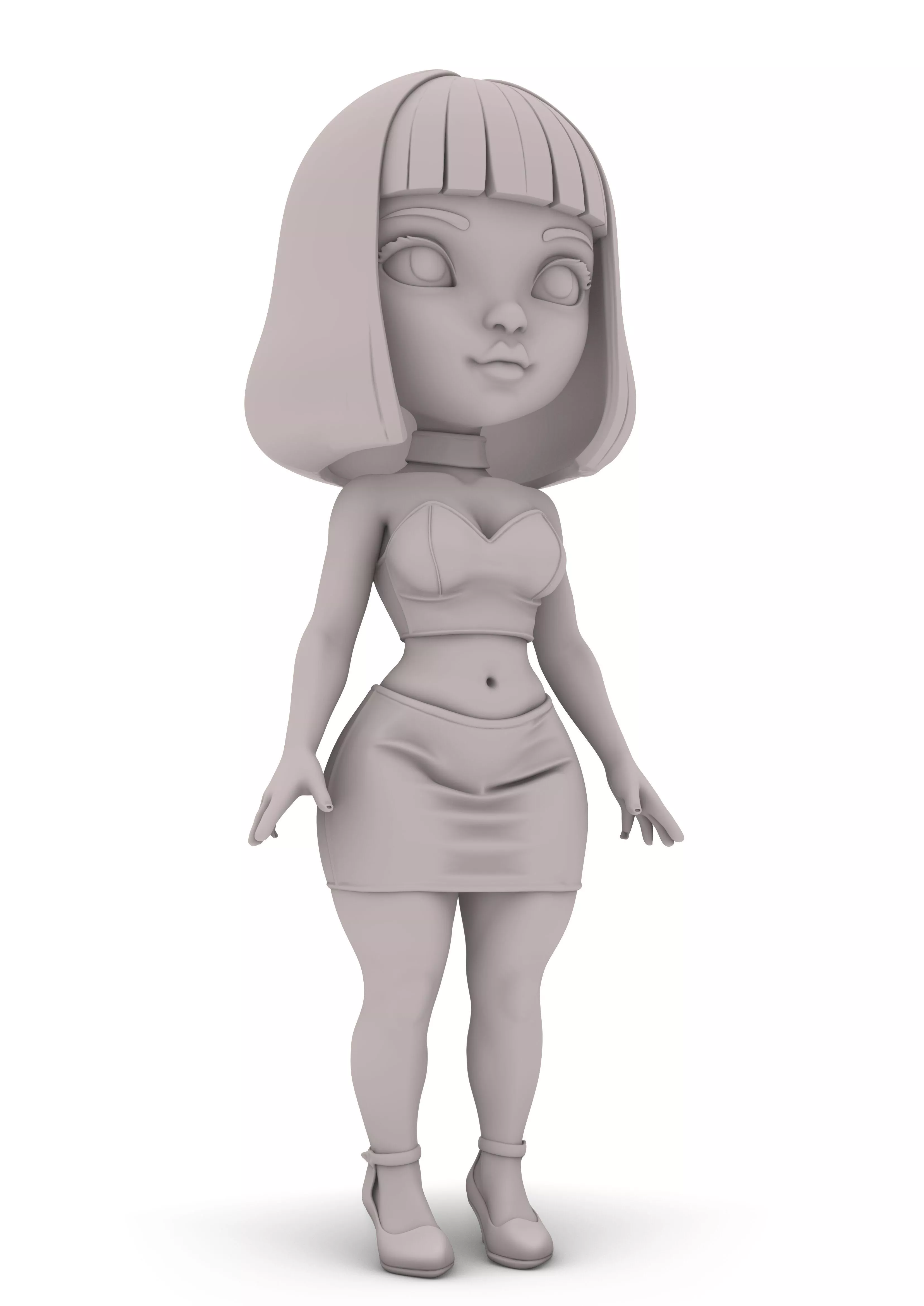 Chibi Tech Sweety Girl 3D print model