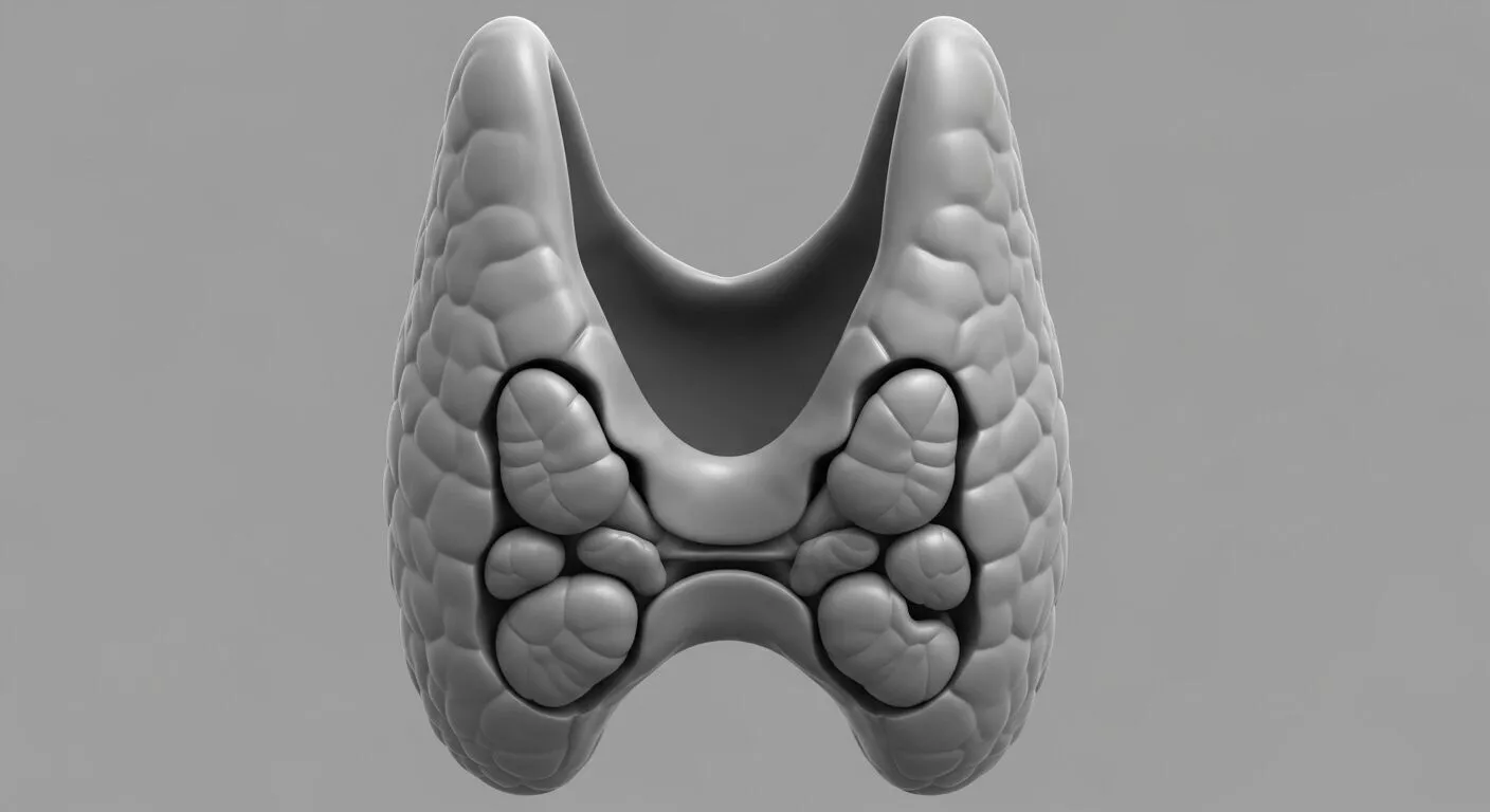 Thyroid and Parathyroid Glands Posterior View 3D Model 3D print model