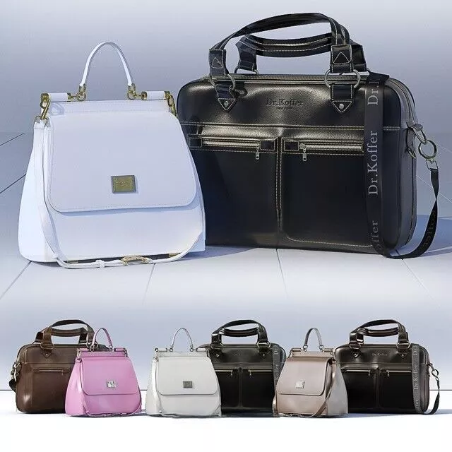 Leather Bags 3D Model Free low-poly 3D model