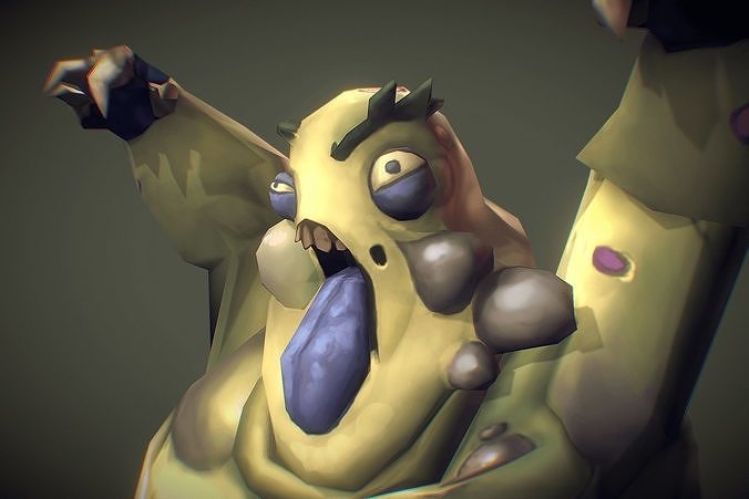 Zombie Fatty  - Low Poly Hand Painted Low-poly 3D model