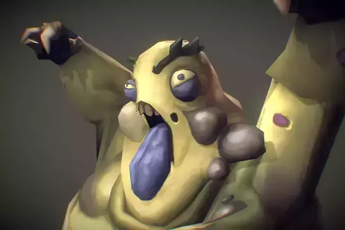 Zombie Fatty  - Low Poly Hand Painted