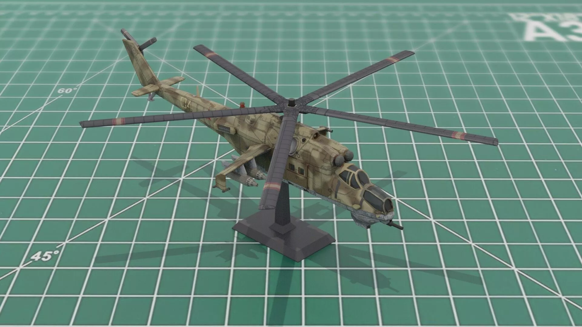Mi24 HIND Russian Helicopter Gunship 3D Print STL Model 3D print model