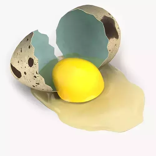 Cracked Quail Egg 3D model