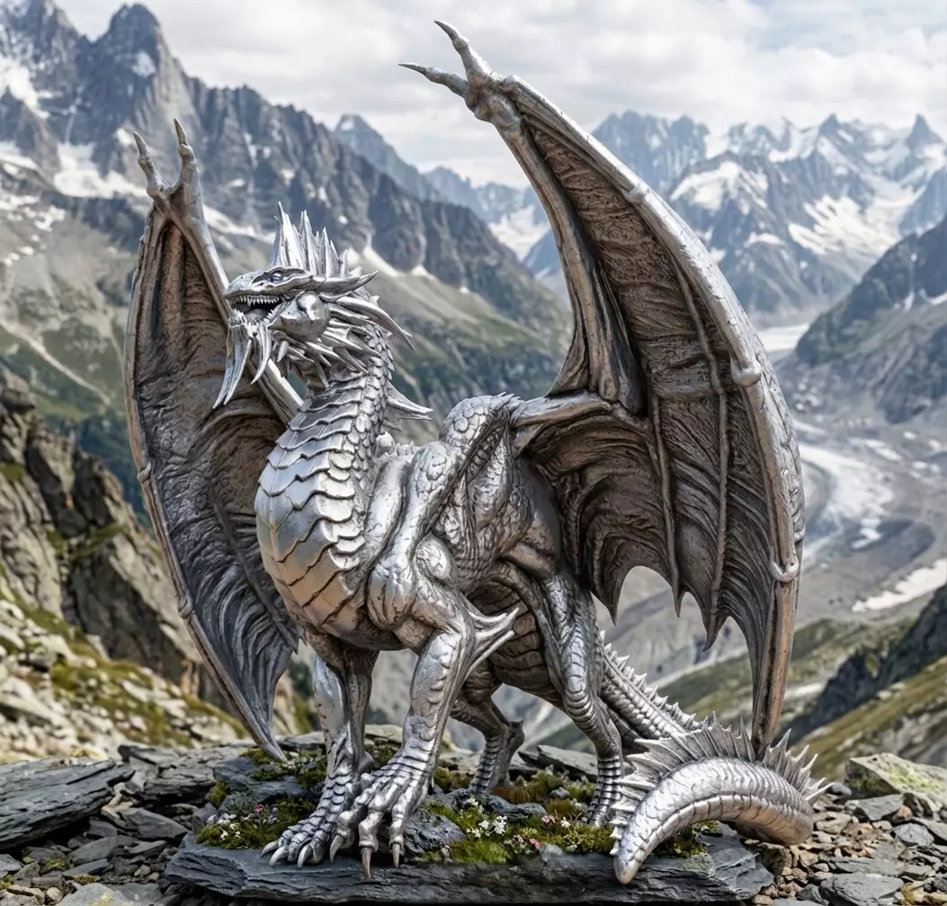DnD Silver Dragon Miniature 3D print model
