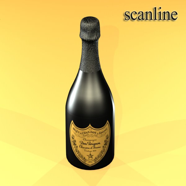 Champagne Set 3 - Bottle Flute and Ice Bucket 3D model_20