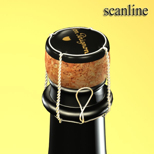 Champagne Set 3 - Bottle Flute and Ice Bucket 3D model_21