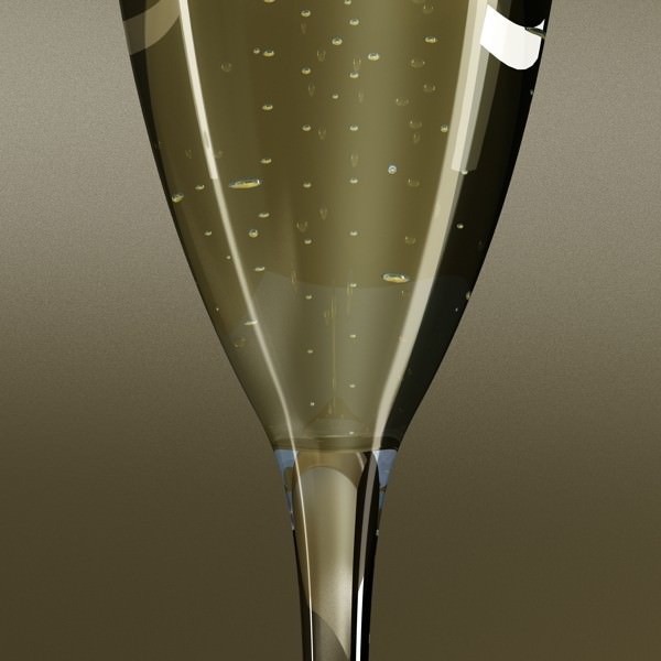 Champagne Set 3 - Bottle Flute and Ice Bucket 3D model_29