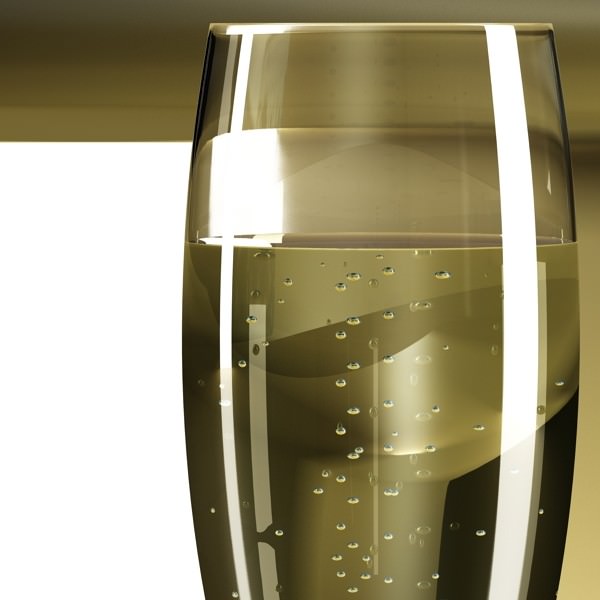 Champagne Set 3 - Bottle Flute and Ice Bucket 3D model_28