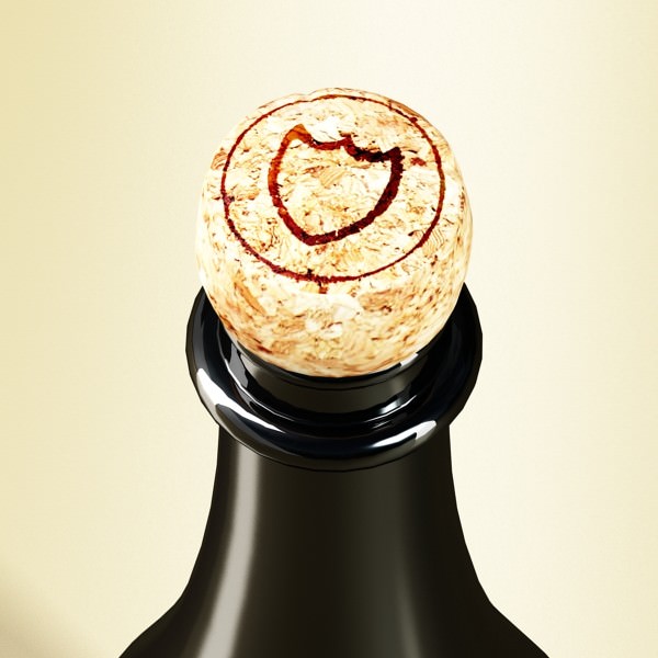 Champagne Set 3 - Bottle Flute and Ice Bucket 3D model_15