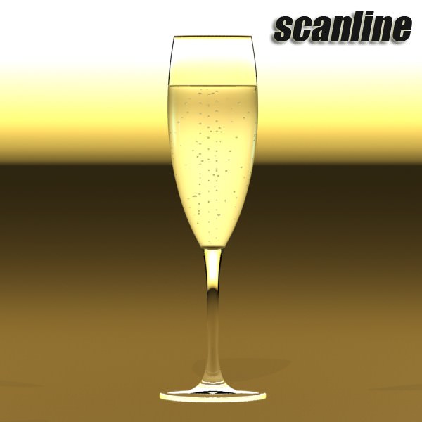 Champagne Set 3 - Bottle Flute and Ice Bucket 3D model_31