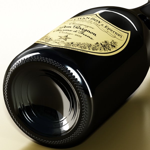 Champagne Set 3 - Bottle Flute and Ice Bucket 3D model_17