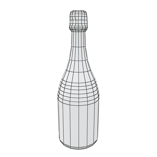 Champagne Set 3 - Bottle Flute and Ice Bucket 3D model_23
