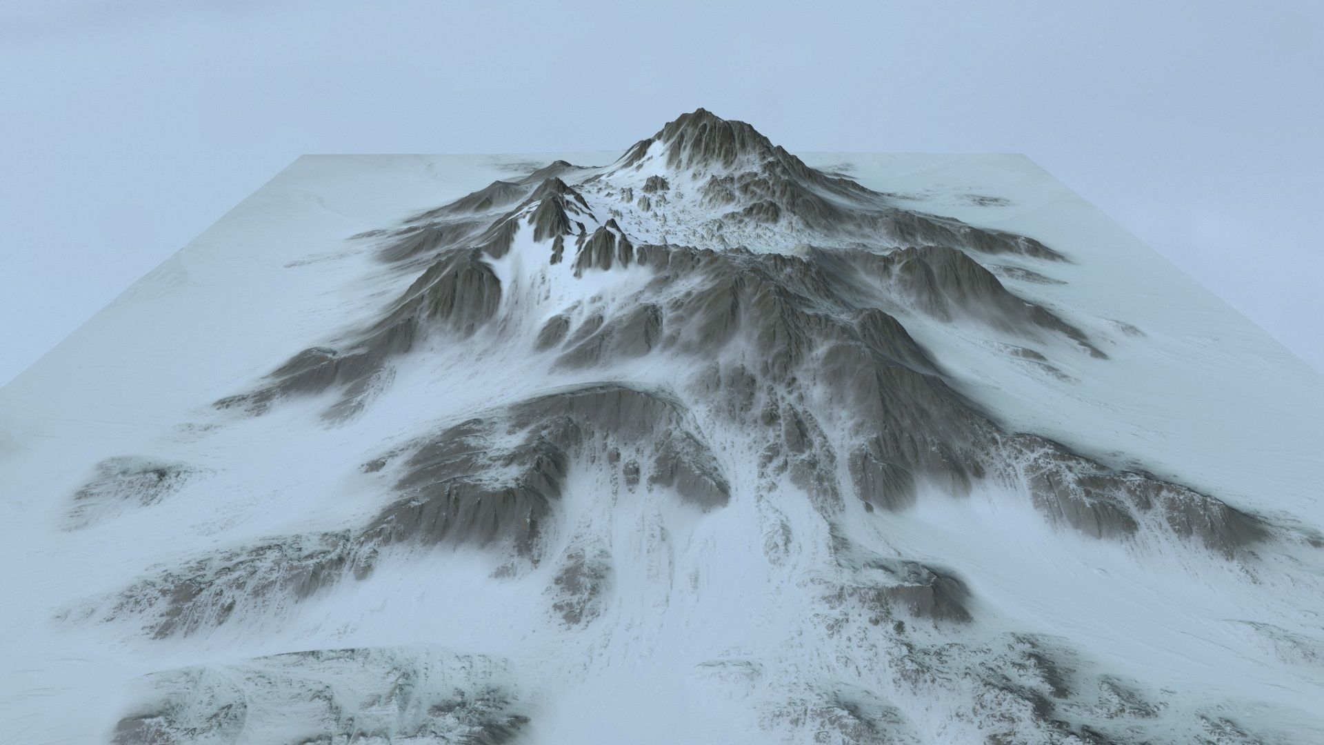 snow volcano 001 Low-poly 3D model_11