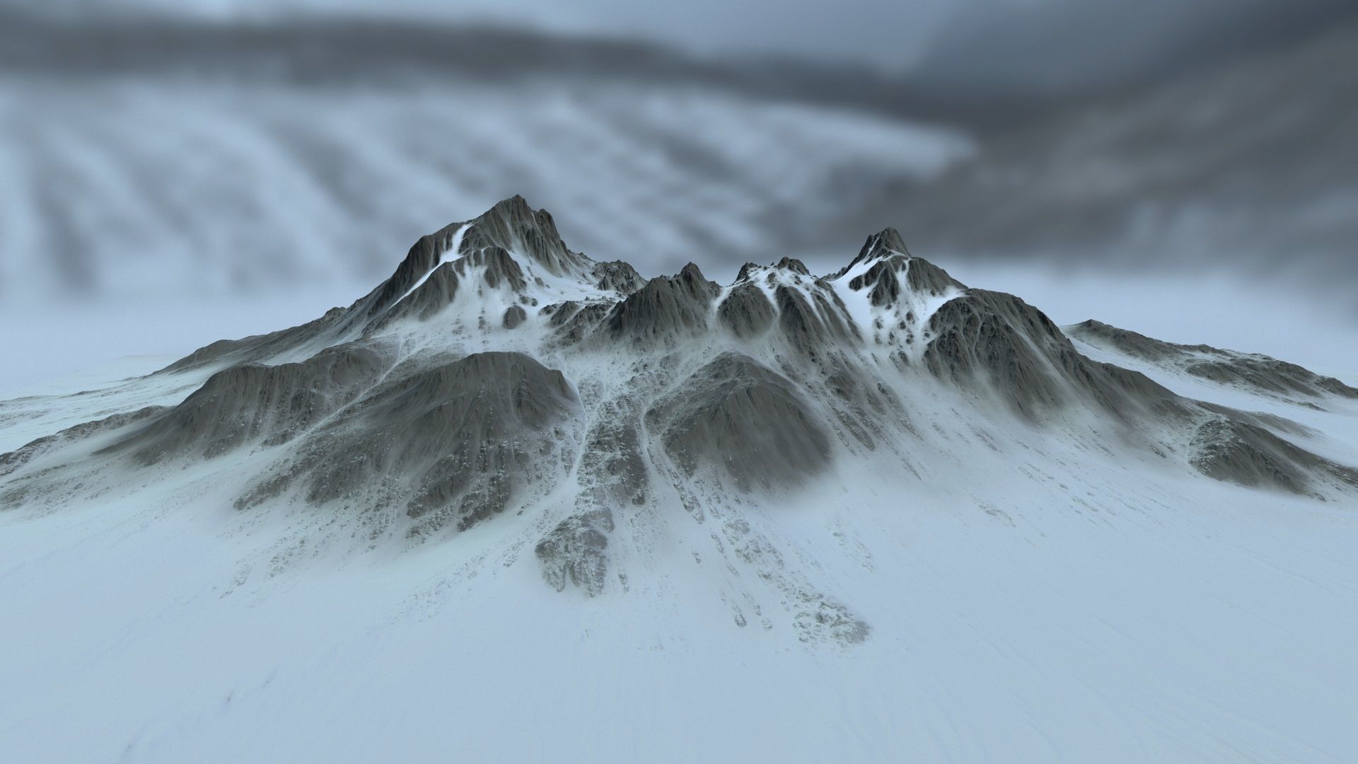 snow volcano 001 Low-poly 3D model_18