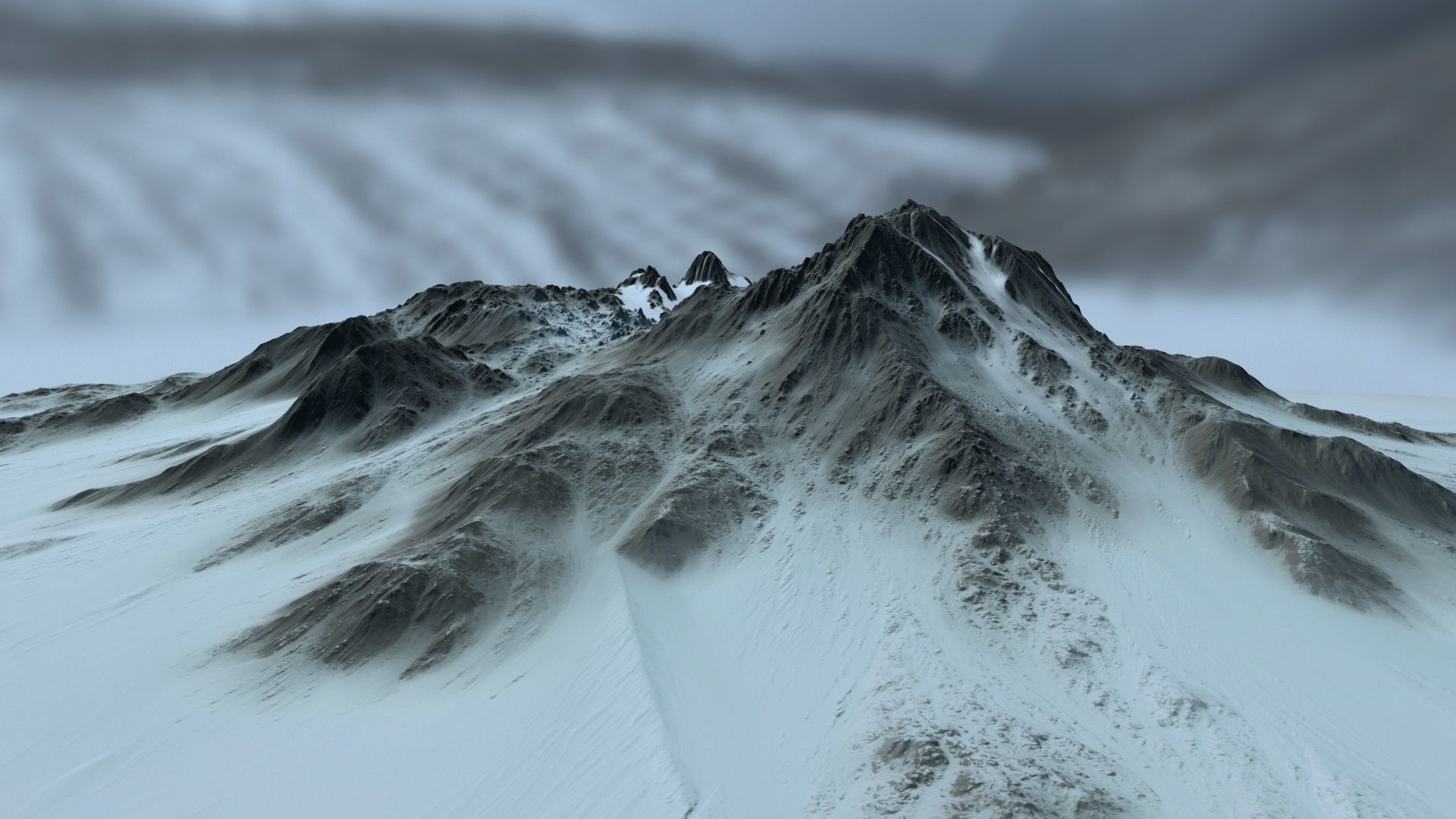 snow volcano 001 Low-poly 3D model_25