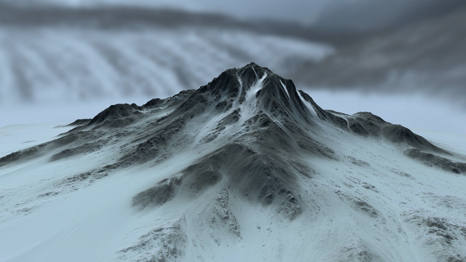 snow volcano 001 Low-poly 3D model_22