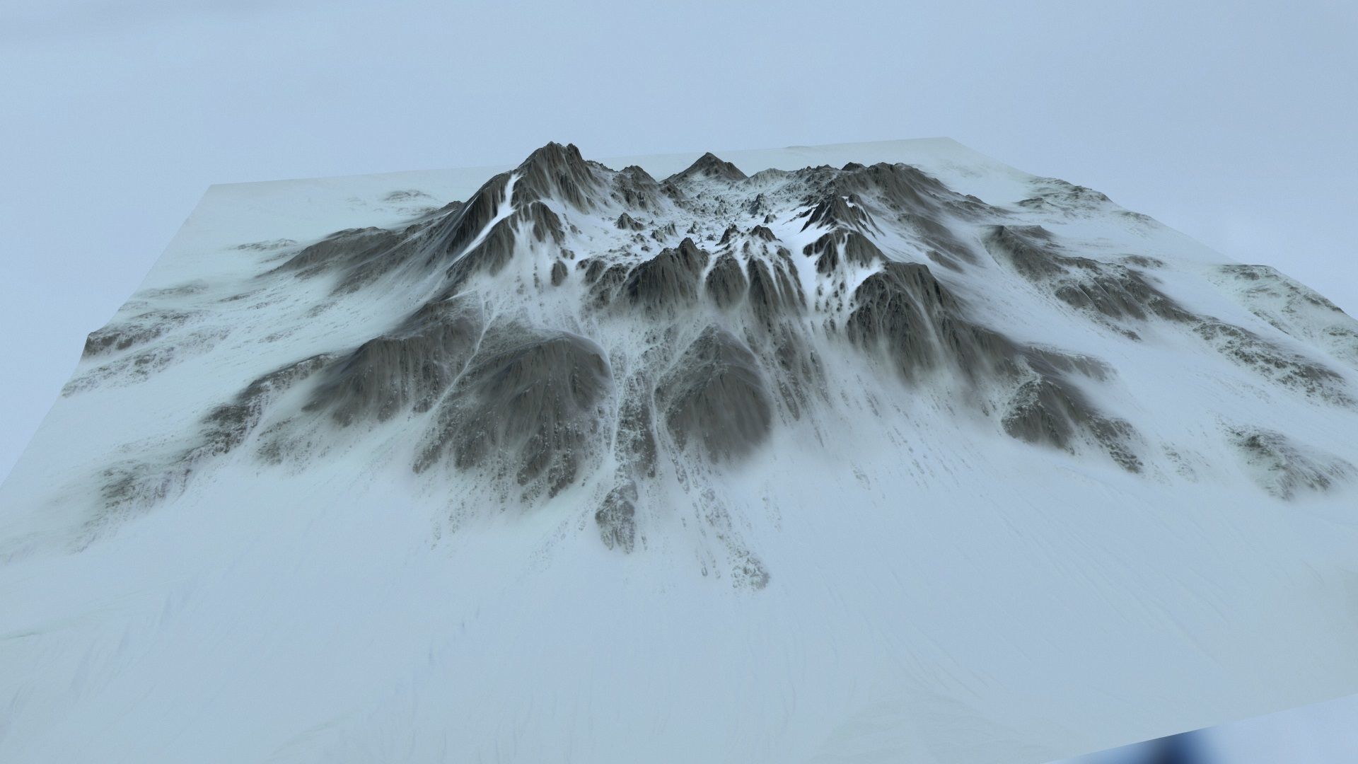 snow volcano 001 Low-poly 3D model_12