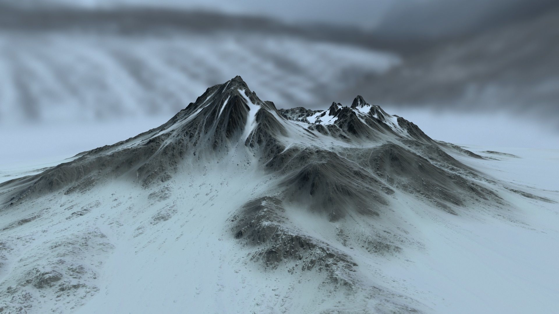 snow volcano 001 Low-poly 3D model_21