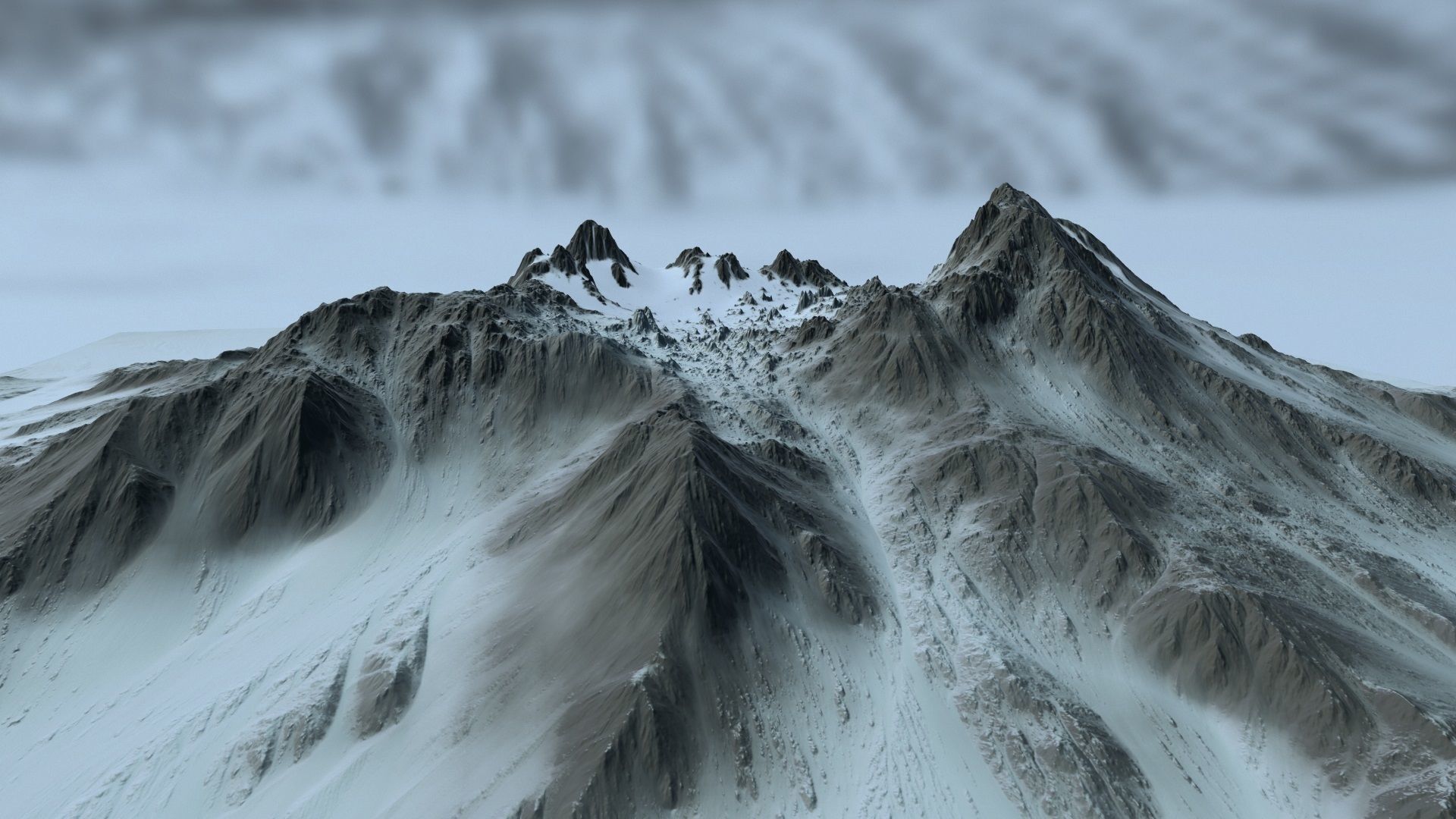 snow volcano 001 Low-poly 3D model_26