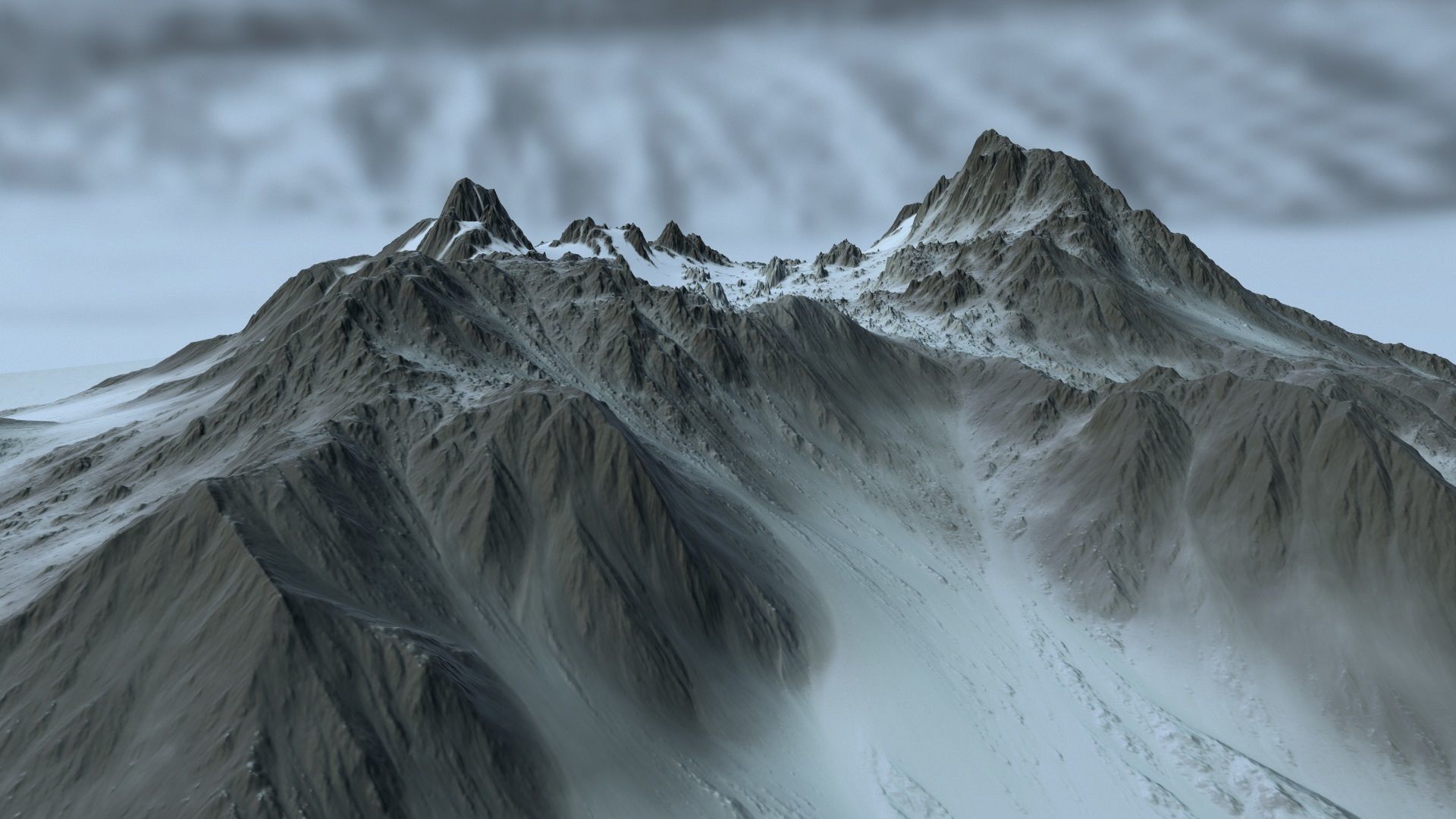 snow volcano 001 Low-poly 3D model_4