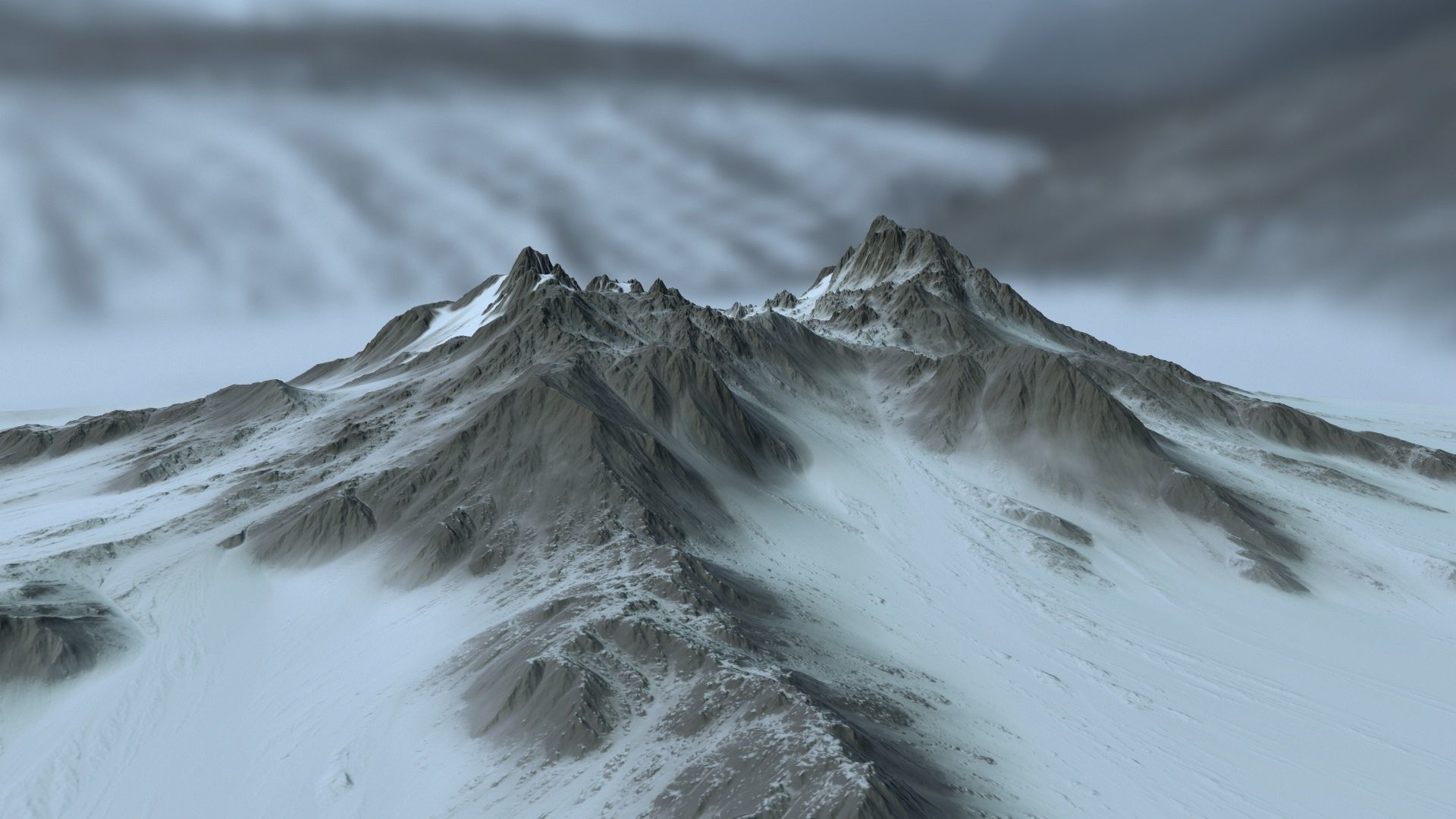 snow volcano 001 Low-poly 3D model_17