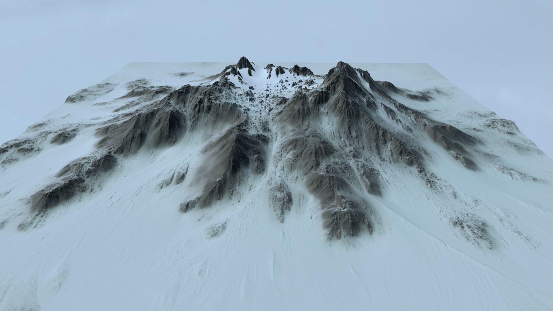 snow volcano 001 Low-poly 3D model_7