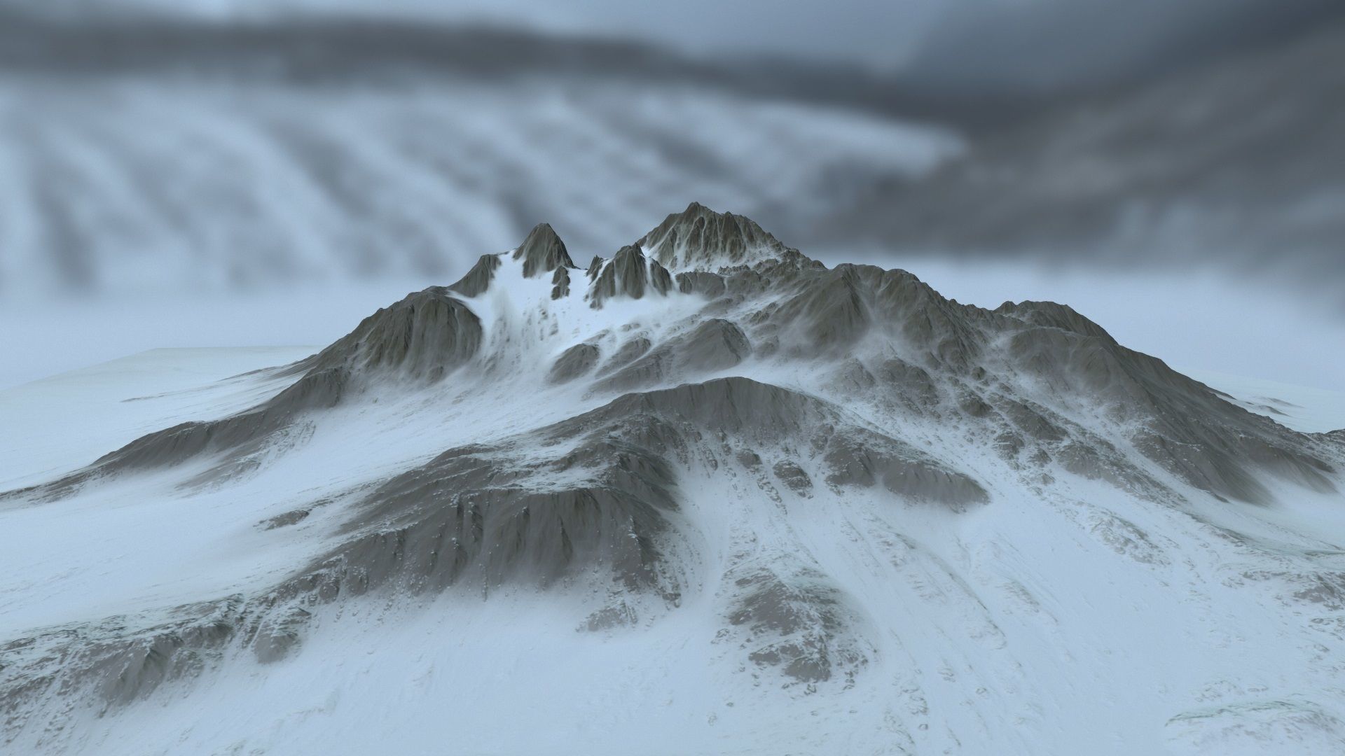 snow volcano 001 Low-poly 3D model_20