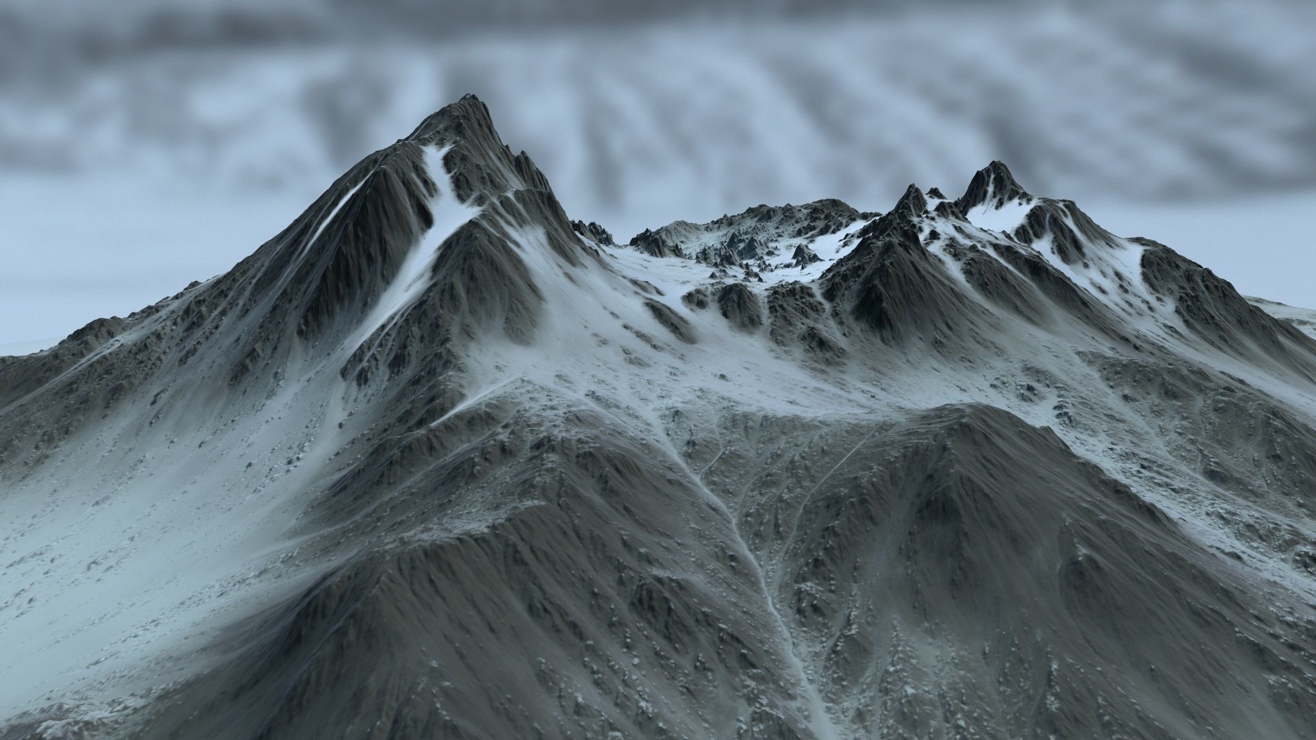 snow volcano 001 Low-poly 3D model_6