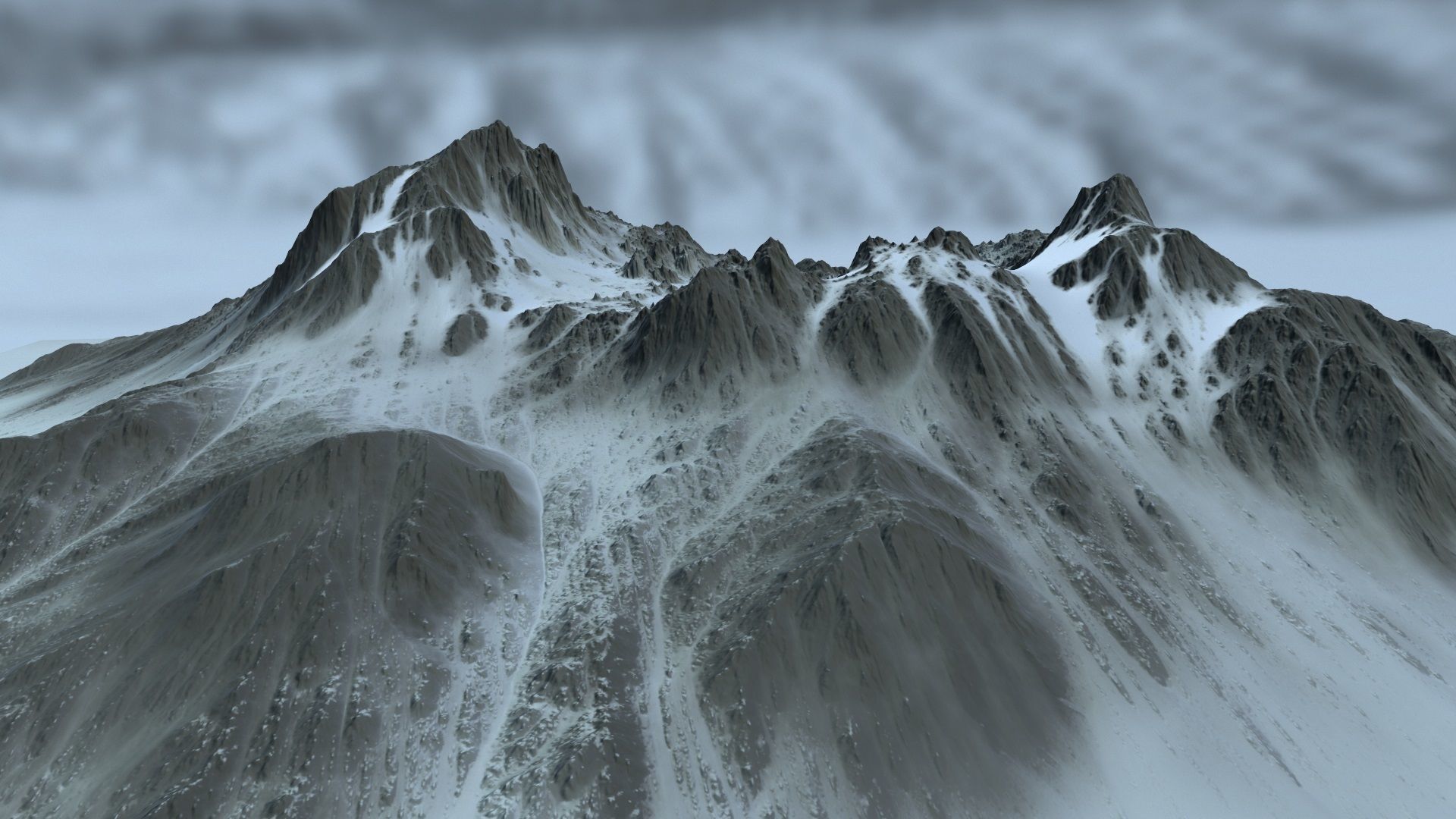 snow volcano 001 Low-poly 3D model_5