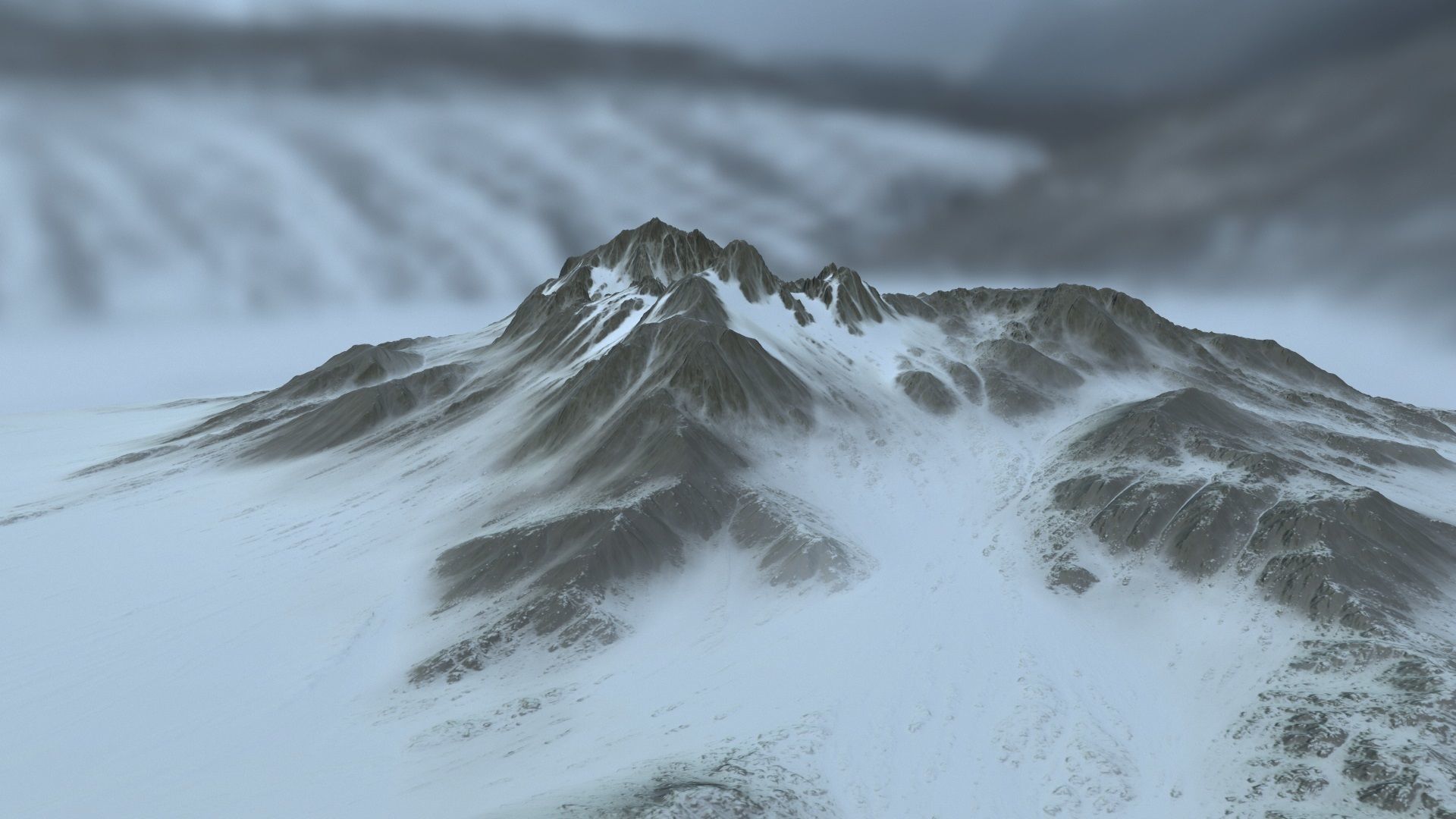 snow volcano 001 Low-poly 3D model_15
