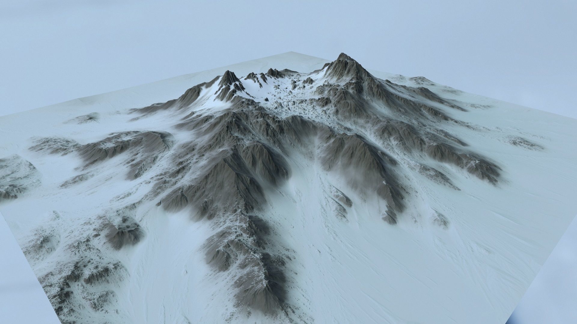 snow volcano 001 Low-poly 3D model_8