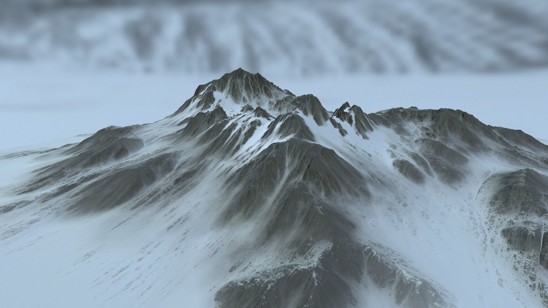 snow volcano 001 Low-poly 3D model_3