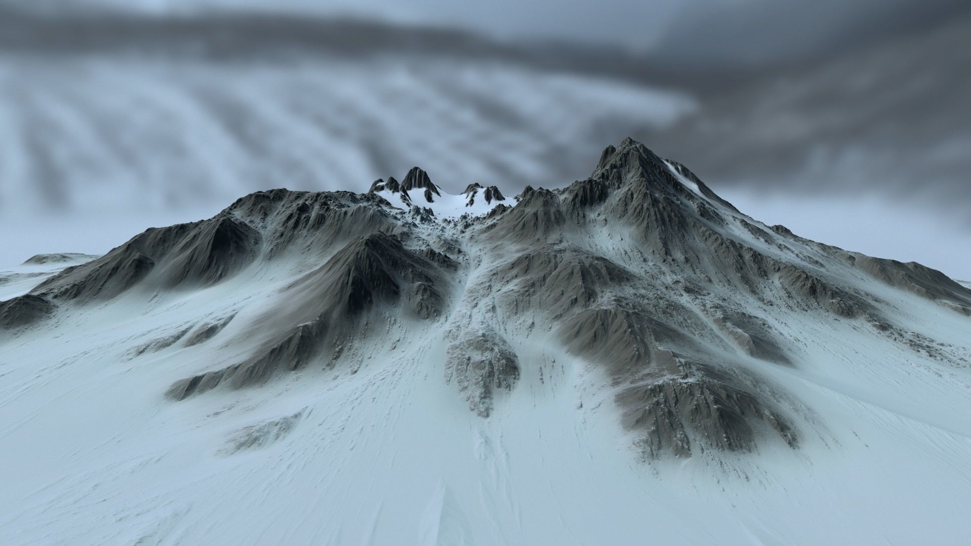 snow volcano 001 Low-poly 3D model_16