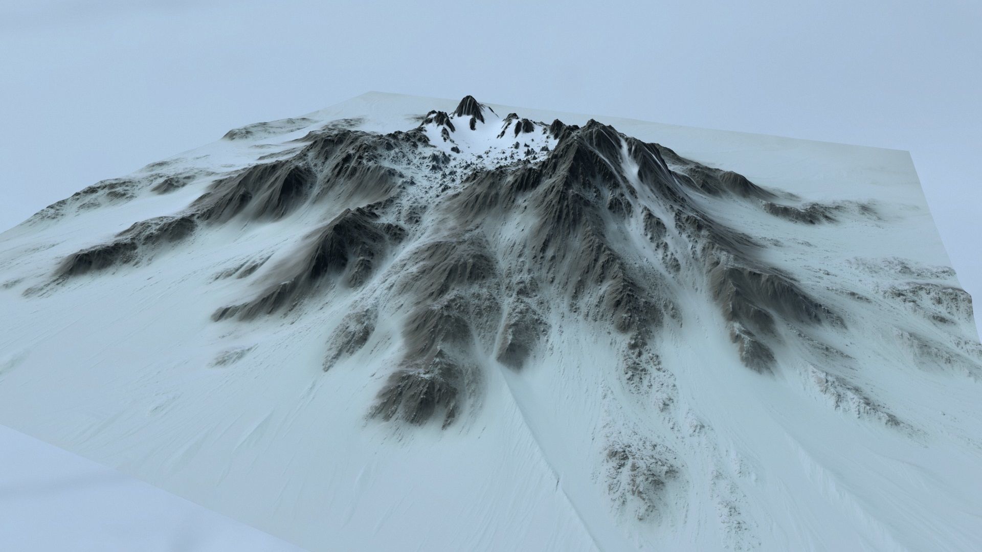 snow volcano 001 Low-poly 3D model_13