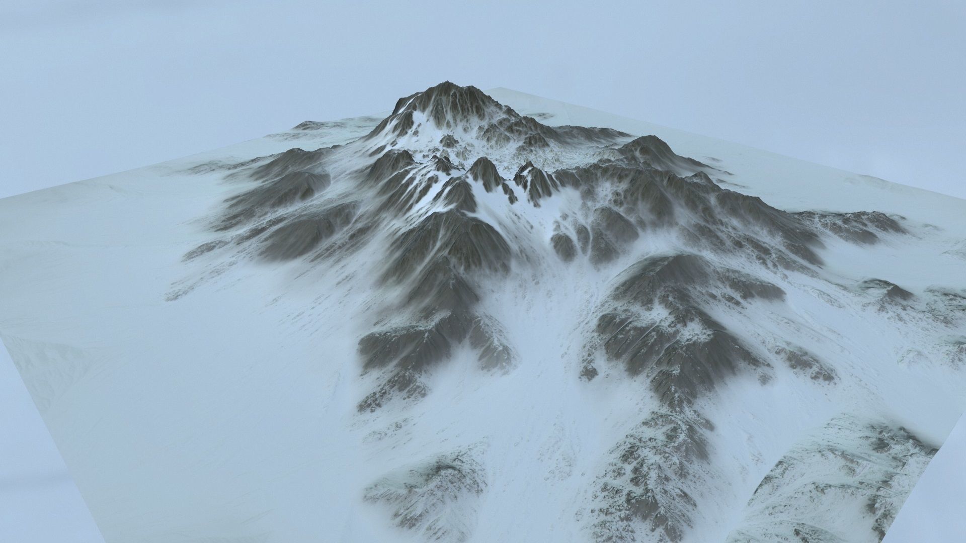 snow volcano 001 Low-poly 3D model_9