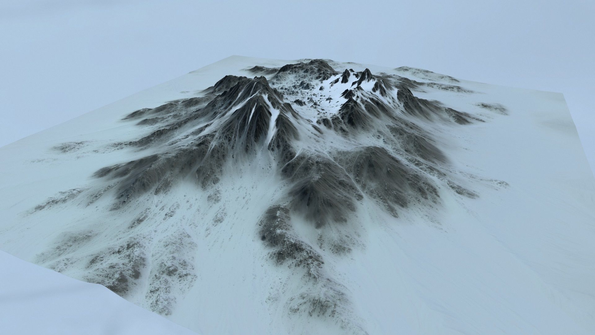 snow volcano 001 Low-poly 3D model_14