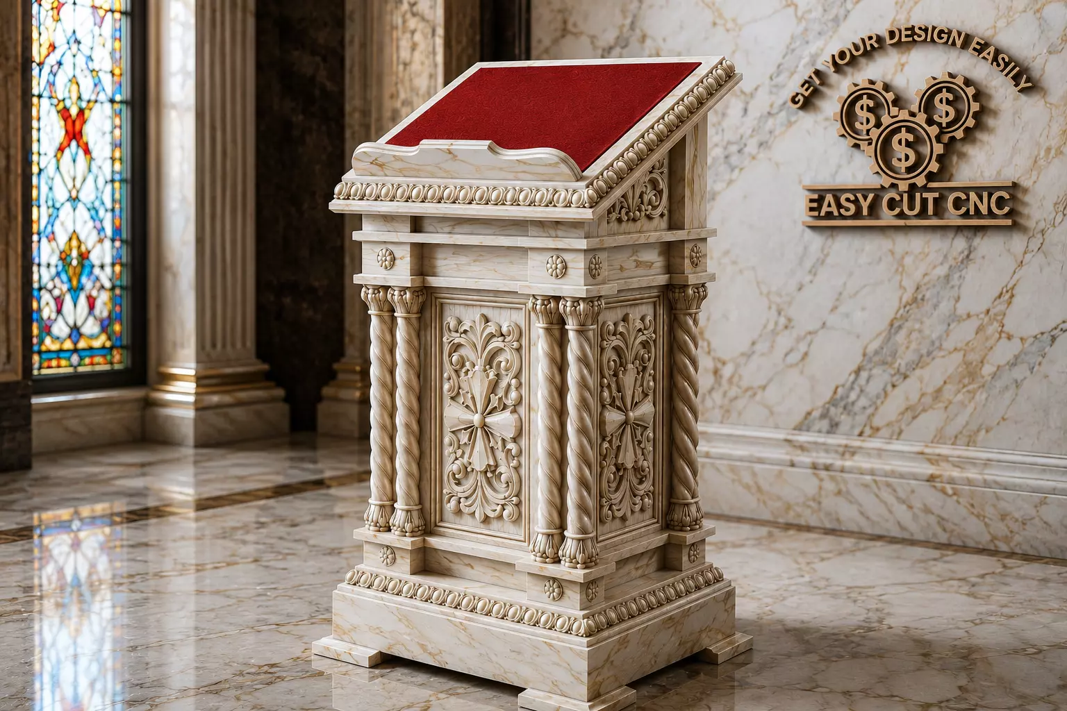 Ornamental Church Lectern CNC Design 3D model
