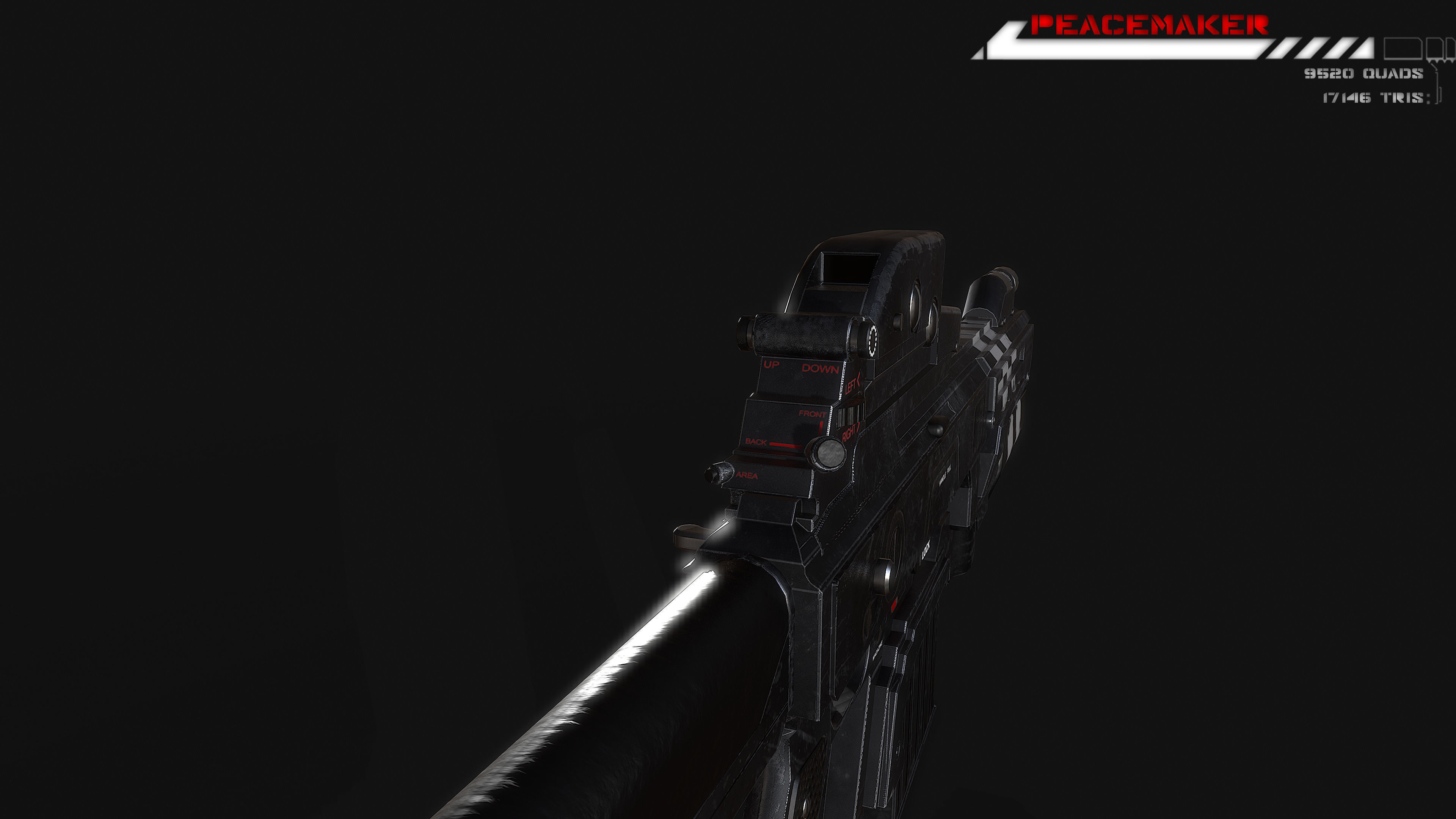 Lowpoly Sci fi Rifle Peacemaker  Low-poly 3D model_11