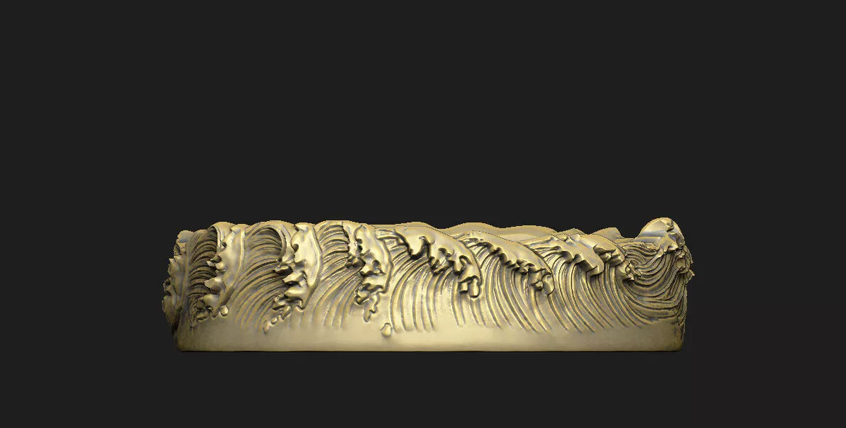 engagement-ring wave-ring ocean sea water nautical great-wave 3D print model