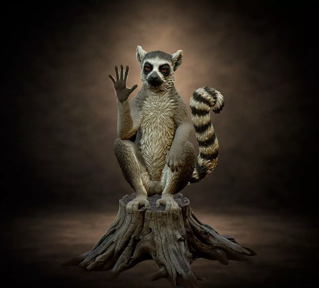Ring-Tailed Lemur Calm Down 3D print model